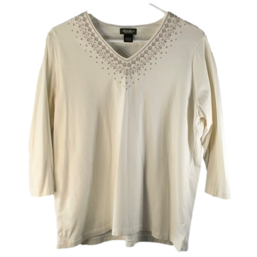 Eddie Bauer Pima Cotton V Neck Tunic Size X-Large